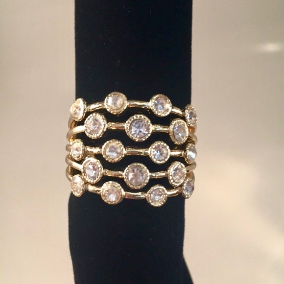 Gorgeous Gold and Crystals accents Fashion Ring - Picture 2 of 5